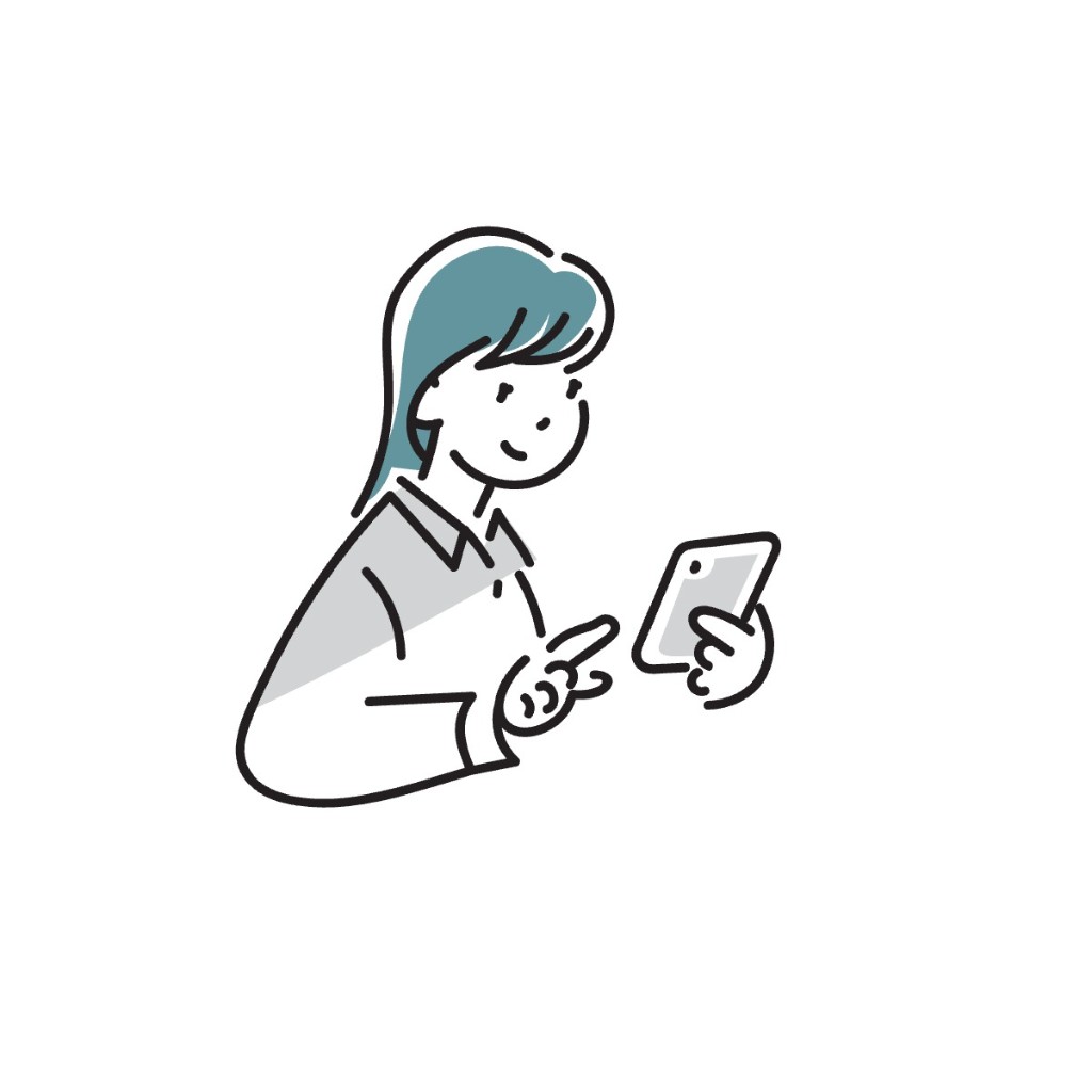 スマホで導入トライアルに申し込む人のイラスト