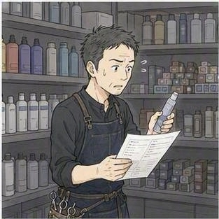 うわ、新しいカラー剤在庫表にないじゃん